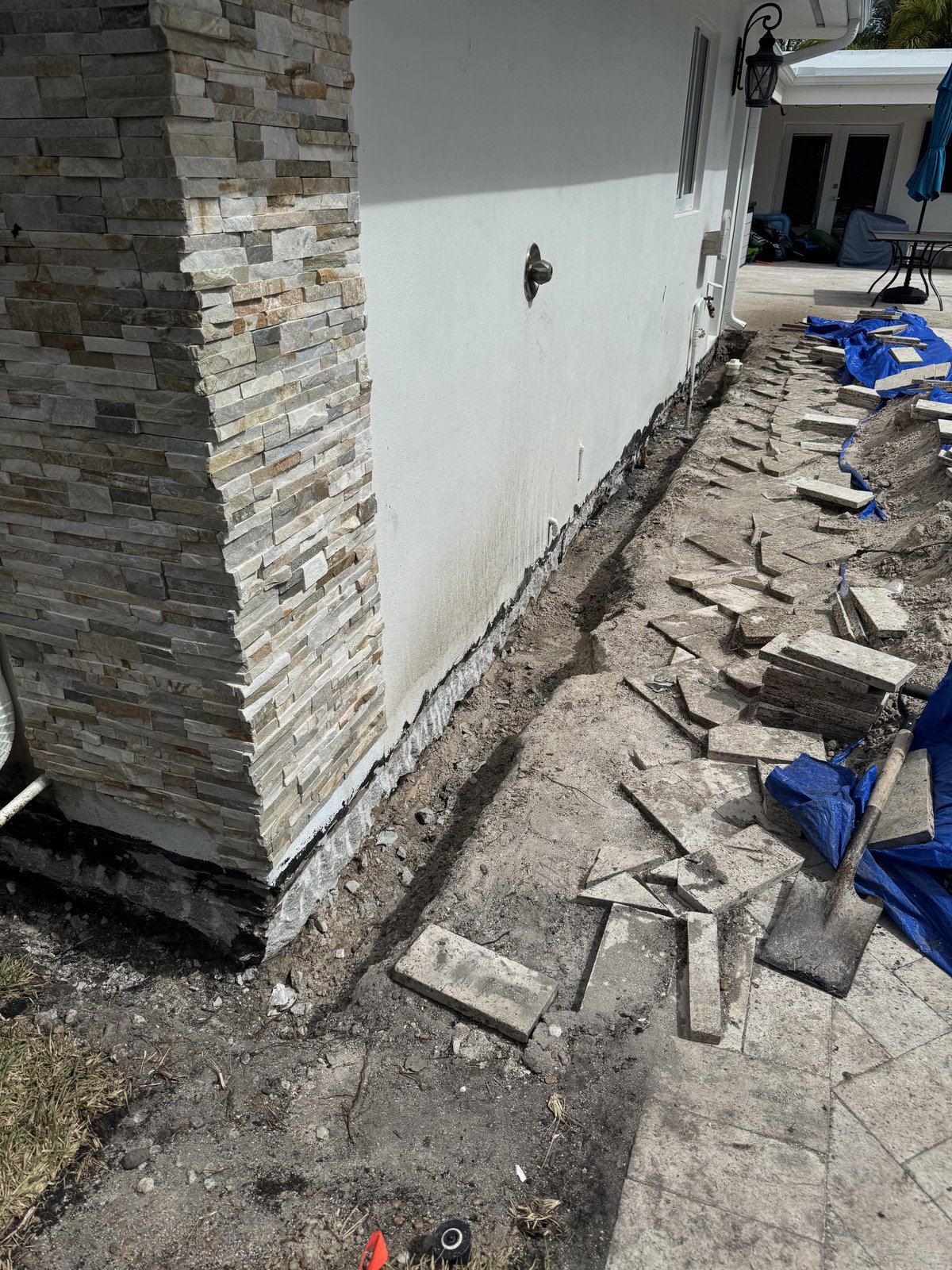 Foundation sealed with Tremco SG 250 waterproofing membrane in Fort Lauderdale
